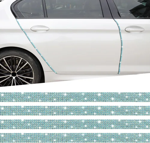 Vista 8 de TOMALL Bling Protector de Puerta de Coche Parachoques Anticolisión Tira Adhesiva de Cristal Antiarañazos Cristales Protector de Parachoques