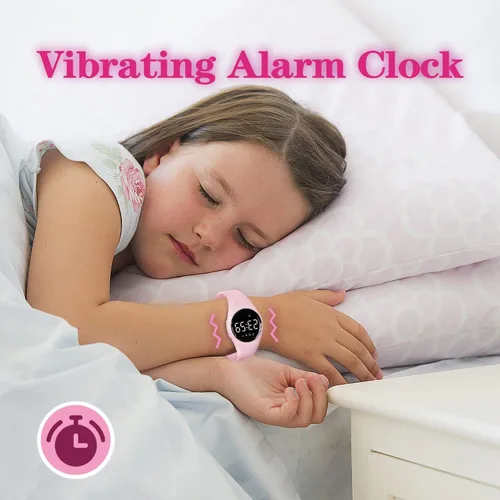 Vista 5 de Reloj deportivo digital para niñas y niños, monitor de actividad física con reloj despertador, cronómetro, relojes impermeables sin aplicación