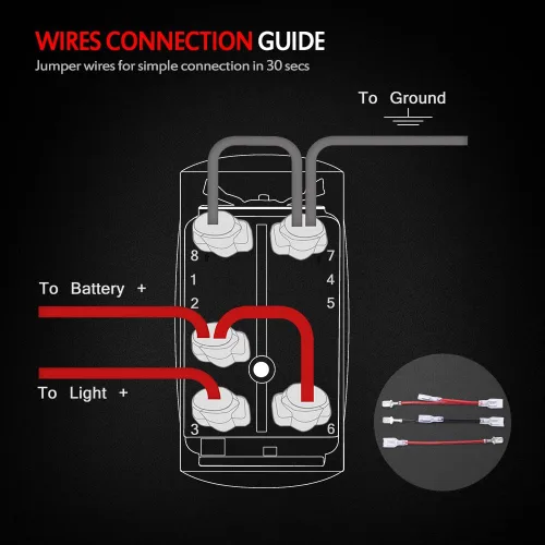 Vista 4 de Interruptor de rocker grabado a láser Mictuning para luz trasera