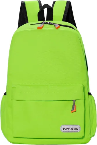 Vista 2 de Mochila para niños de 15 pulgadas, ligera, para escuela primaria, para jardín de infantes, mochila de viaje casual, Verde, Estilo casual