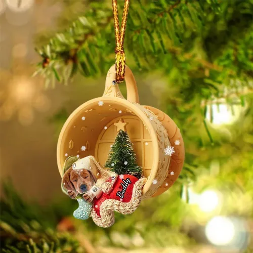Vista 35 de Adornos de acrílico de encargo de la Navidad del nombre del perro, forma 2D personalizada para los amantes del perro Bulldog