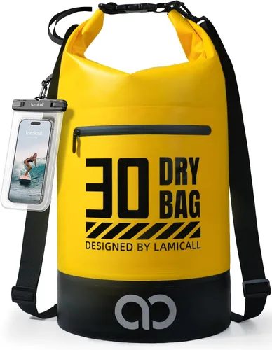 Vista 27 de Lamicall Bolso Seco Pequeño, Bolso Impermeable - [Duradero y Flotante] Bolso a Prueba de Agua de 1.32/2.64/5.28/7.92/10.56 galones con Funda