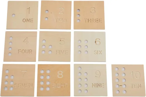 Vista 6 de Adena Montessori Juguetes Juego de clavijas de madera para contar del 1 al 10 con números, caja de clavijas y clavijas de volcar – Juguete educativo