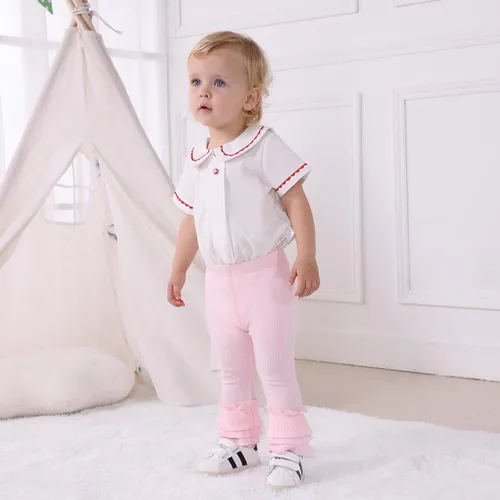 Vista 4 de Dalukit Baby Pants Leggings Baby Boy Girl Pants Toddler Boy Girl Pants Leggings Newborn Pants Ribbed Straight Bottoms 5 Packs