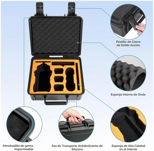 Vista 5 de GAGITERVR Funda rígida de transporte para DJI Air 2S / Mavic Air 2 Drone y más accesorios, protección completa impermeable y anticaídas