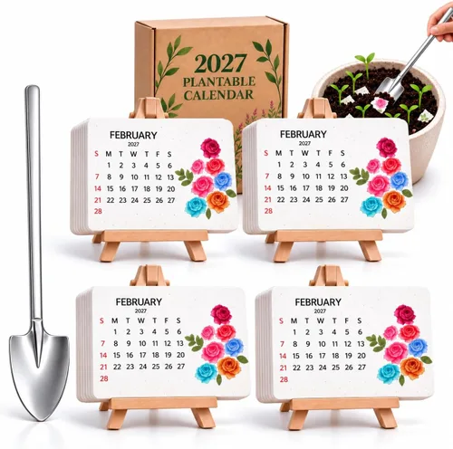 Vista 10 de Plantable Seed Calendar 2027 with Stand and Mini Shovel (1)