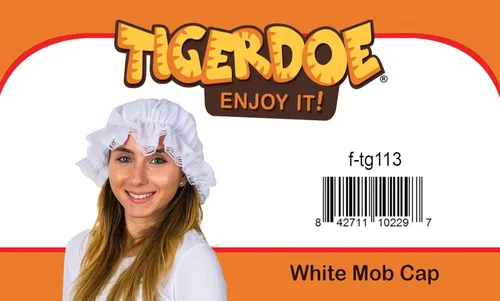 Vista 5 de Tigerdoe Mob Cap - Gorro de mopa blanco - Gorro de Acción de Gracias accesorio colonial para disfraz vestido revolucionario