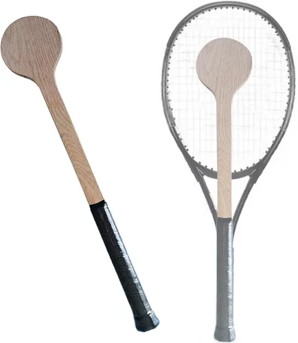 Vista 7 de Almencla Cuchara de tenis de madera Sweet Trainer Raqueta de tenis Práctica de bateo con precisión Puntero de tenis Mejorar la capacidad
