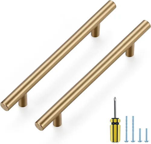 Vista 26 de Ravinte Brushed Nickel Cabinet Handles,Round T Pulls,10 Inch,30 Pack Níquel cepillado