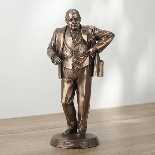 Vista 2 de Veronese Design Estatua acabada de bronce del primer ministro británico Winston Churchill