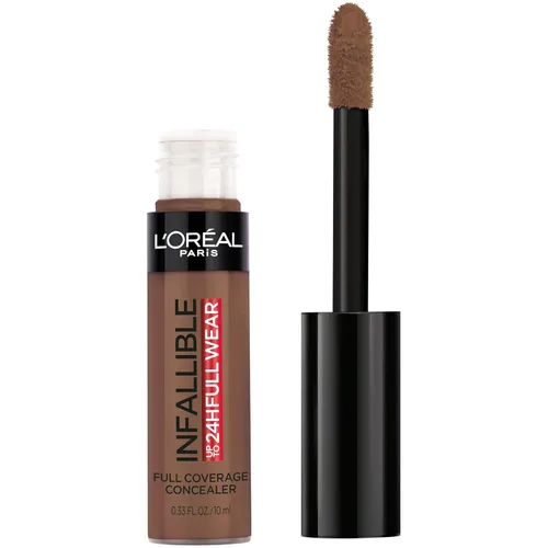 Vista 18 de L'Oreal Paris Makeup Infalible Full Wear Corrector mate impermeable, cobertura completa, tono de piel claro (Porcelain), 0.33 fl oz 320 PORCELANA