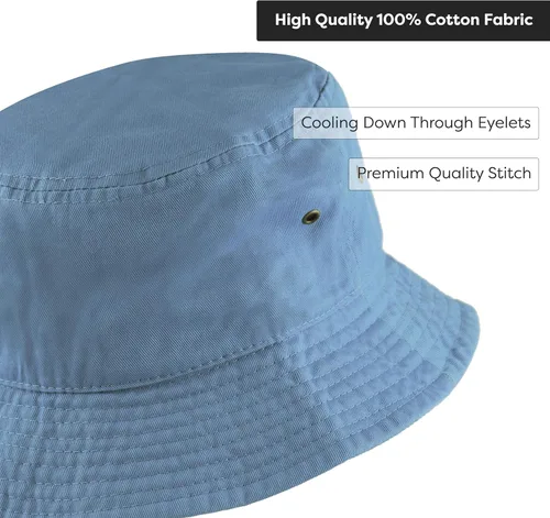 Vista 5 de The Hat Depot - Sombrero unisex, 100% algodón, 300N, fácil de guardar para viajar, playa y verano