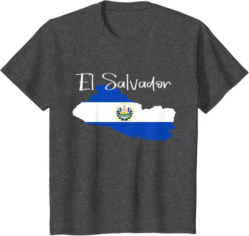 Vista 37 de Camiseta con la bandera de El Salvador, mapa de El Salvador, camiseta de Salvador para mujer