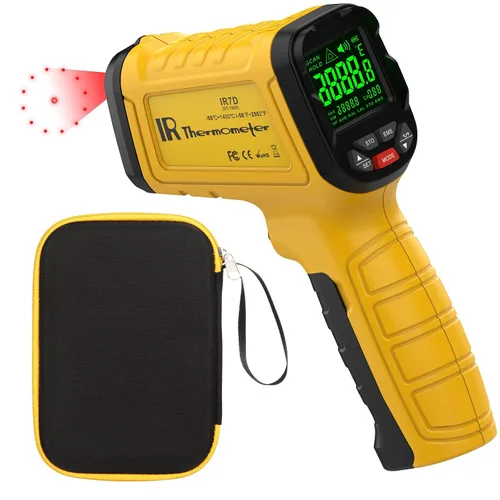Vista 7 de Pistola infrarroja de temperatura termómetro 1472°F, láser 12:1 IR