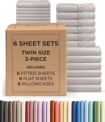 Vista 124 de Pack of 2, Twin Size 3 Piece Sheet Set - Breathable & Cooling - White