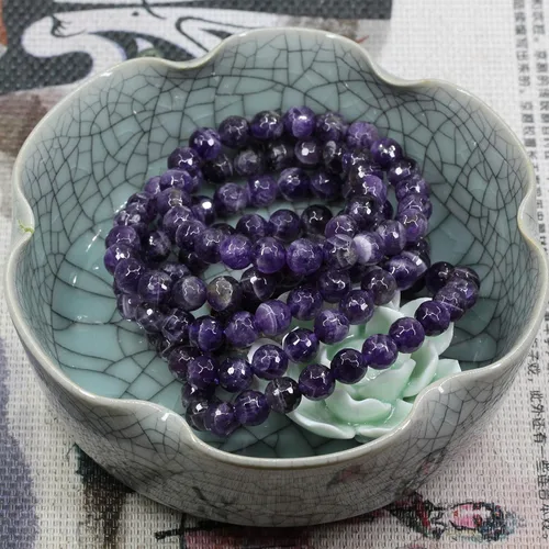 Vista 105 de Amandastone Pulsera elástica de cuentas redondas de 0.315 in con piedras preciosas naturales de 7 pulgadas