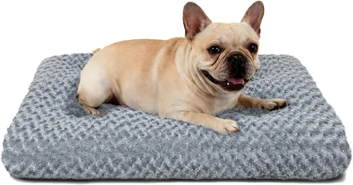 Vista 9 de Cama para perro de tamaño mediano, alfombra lavable de felpa para mascotas Negro
