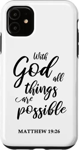 Vista 8 de Christian Message Faith Jesus Matthew 19:26 Case for iPhone 17