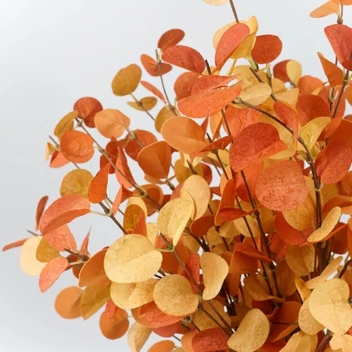 Vista 7 de HomeKaren Tallos de otoño, 6 piezas de hojas de otoño artificiales de eucalipto de 27.5 pulgadas, palillos florales de otoño, decoración de ramas