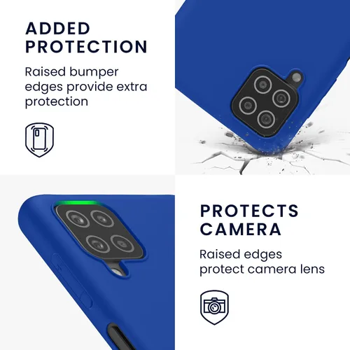 Vista 3 de kwmobile Funda compatible con Samsung Galaxy A12 - Funda protectora de silicona TPU suave y delgada - Azul Báltico