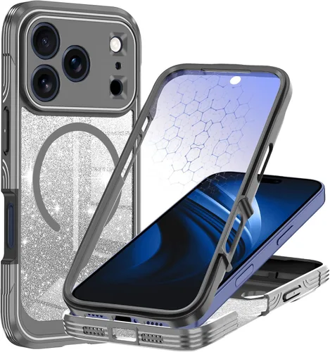 Vista 26 de Hekodonk Funda para iPhone 16, compatible con Magsafe [protector de pantalla de vidrio templado integrado y protección de lente de cámara] cuerpo