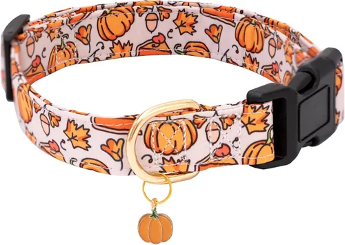Vista 7 de Faygarsle - Collar de algodón para perros, collar de diseñador para hembras, tamaños pequeños, medianos y grande, diseño de flores con dijes de Beige