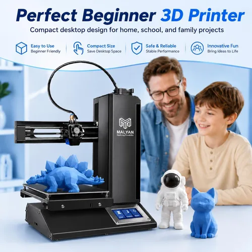 Vista 6 de MALYAN M320 Mini impresora 3D para niños y principiantes - Impresoras 3D FDM totalmente ensambladas con placa magnética flexible extraíble