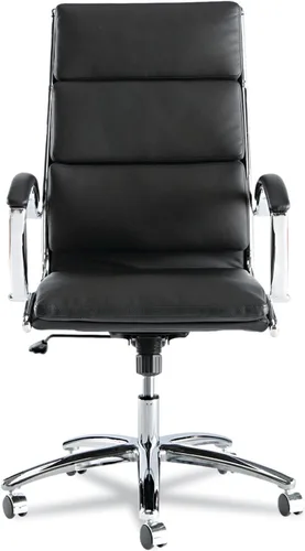 Vista 3 de Alera Neratoli Series Silla giratoria/inclinable con respaldo alto, cuero negro, marco cromado