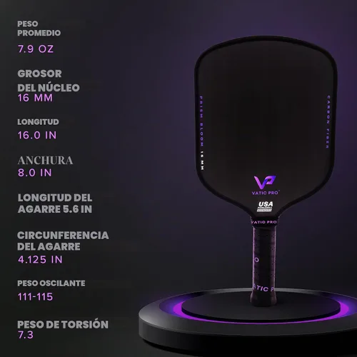 Vista 2 de Vatic Pro Prism Fibra de Carbono de 16mm - Paredes con Inyección de Espuma - Incluye Funda para Pala
