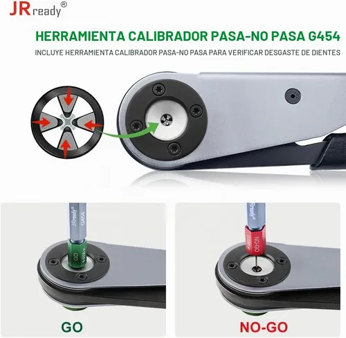 Vista 8 de Kit de Crimpado ST2163 Deutsch, Herramienta de Contactos Sólidos ACT-HDT con 3 Posicionadores y Calibre G454 para Terminales Deutsch Tamaño 12 16 20