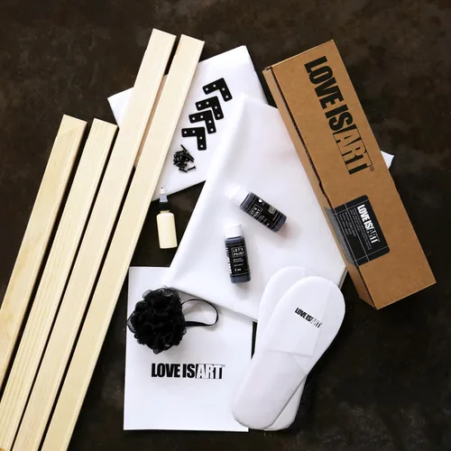 Vista 5 de Love is Art Kit de pintura para parejas, experiencia única de cita nocturna e idea romántica de aniversario, actividad creativa para parejas
