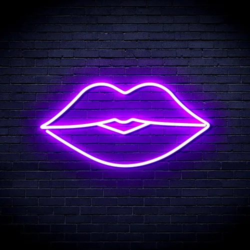 Vista 17 de AdvPro Lips Kiss Girl Room Flex Silicone LED Neon Sign - Azul - st16s32-fnu0048-b