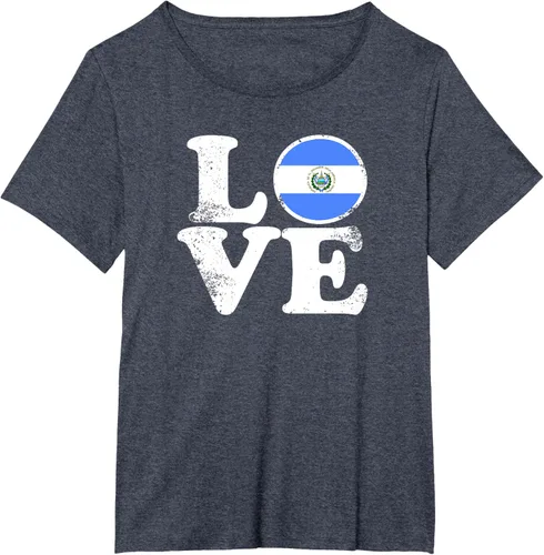 Vista 86 de Love El Salvador Flag tShirt Home Pride Distressed Tee T-Shirt