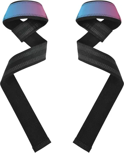 Vista 2 de Blue Gradient Lifting Straps 26" Anti Slip Wrist Straps for Weightlifting, Deadlifting, Exercise, Strength Training