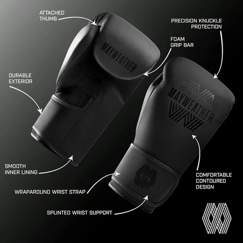 Vista 3 de Mayweather Core - Guantes de boxeo para hombres y mujeres, guantes de entrenamiento ligeros y duraderos para boxeo, sparring y trabajo con saco