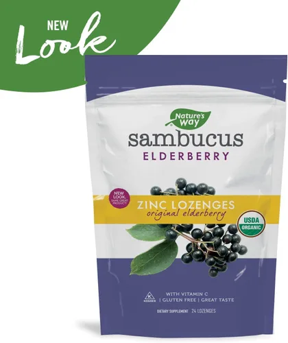 Vista 3 de Nature's Way Sambucus Pastillas Inmunitarias – Pastillas Inmunitarias para Uso Sobre la Marcha*– Zinc, Vitamina C y Extracto de Saúco Negro – Vegano