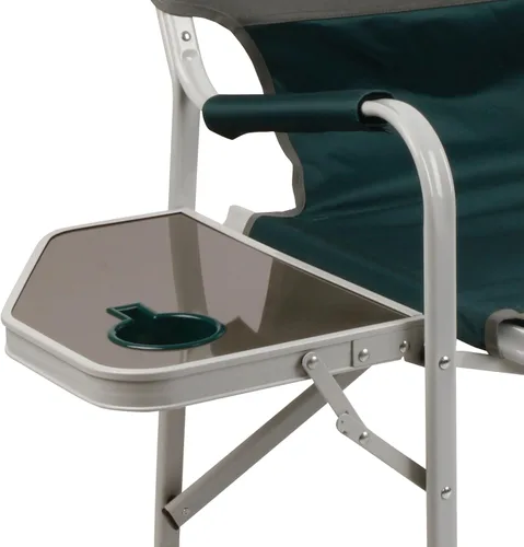 Vista 5 de Silla de camping plegable Coleman Outpost Elite con mesa lateral y portavasos, silla portátil resistente al clima con apoyabrazos
