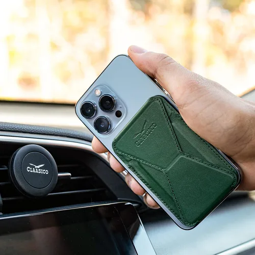 Vista 7 de Cartera para teléfono celular con soporte magnético para teléfono, tarjetero para teléfono de forma segura para modo horizontal o vertical