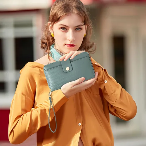 Vista 7 de Prettyzys Wallet Women Rfid Crossbody Bag Handbag - Handmade Blocking Wristlet Clutch Zipper for Ladies Teenage Girls