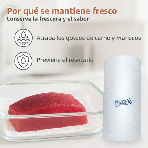 Vista 2 de Papel Magu Rollo de Pescado y Preservación de Carne Toallas de Papel Pescado Sashimi Papel