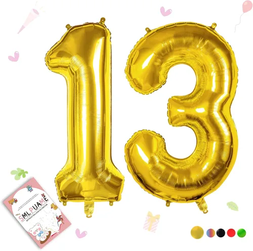 Vista 45 de Globos grandes de 40 pulgadas de números del 0 al 9, globos numéricos para decoración de fiesta de cumpleaños, globos de helio de aluminio