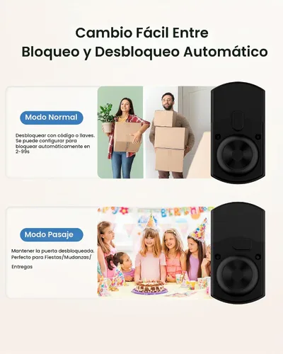Vista 7 de Perilla de puerta inteligente con teclado huella digital Cerradura