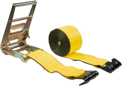 Vista 7 de Mytee Products Correas de trinquete de gancho plano de 4 pulgadas, correas de amarre de trinquete resistentes de 4 x 20 pies con ganchos planos