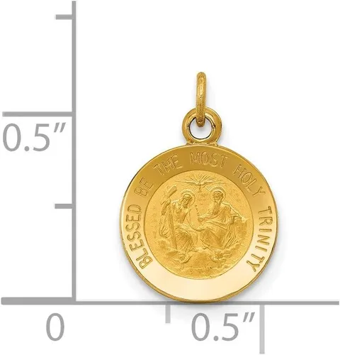 Vista 3 de Colgante de oro amarillo de 14 k con medalla de la Santísima Trinidad, Metal, Sin información.