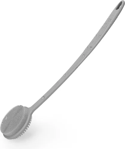 Vista 10 de Paquete de 2 cepillos de espalda para ducha, cepillo corporal de mango largo de 17 pulgadas, cepillo de ducha de doble cara para exfoliación