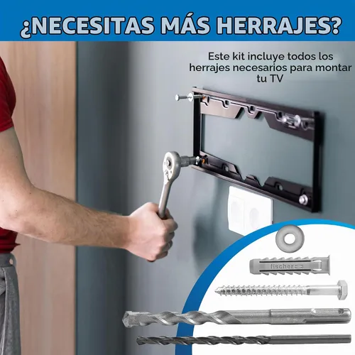 Vista 3 de Mount-It! Kit universal de herramientas de montaje para TV, tornillo de retraso y brocas, incluye tornillos, arandelas, anclajes Fischer, broca