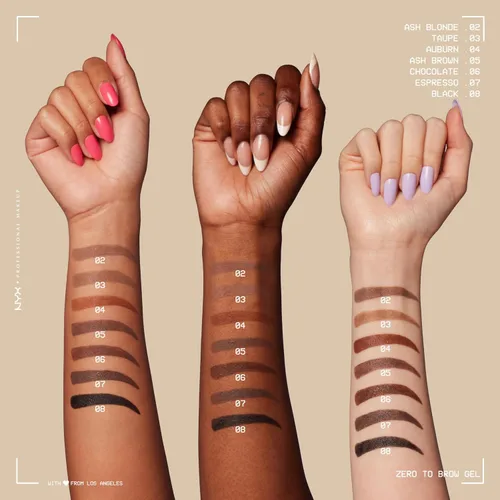 Vista 6 de NYX PROFESSIONAL MAKEUP Zero to Brow, gel de cejas de larga duración, rubio ceniza