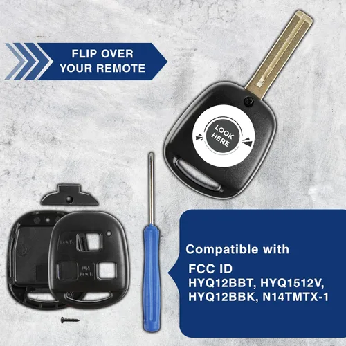 Vista 5 de KeylessOption Estuche de llave de reemplazo para 1997 1998 1999 2000 2001 2002 2003 2004 2005 2006 2007 2008 2009 2010 2011 2012 2013 2014 Lexus
