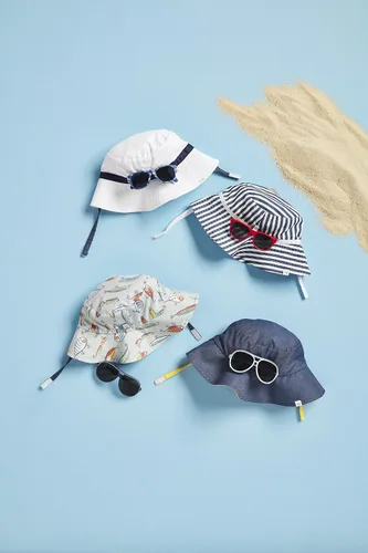 Vista 3 de Mud Pie Boys' Baby Sun Hat and Sunglasses Set