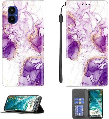 Vista 92 de Aroepurt Funda para UMIDIGI G1 Plus compatible con UMIDIGI G1 Plus Funda para teléfono Funda de piel sintética con función atril magnética CPT15